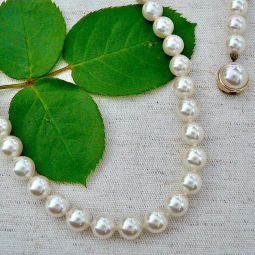 Pearl Necklace, 8mm White Pearls SALE!! 55% OFF!