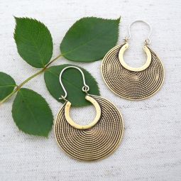 Solid Brass Hoop with Minute Braiding