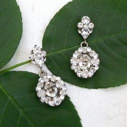 Fancy Oval Drop Crystal Earrings SALE