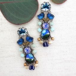 Snow Long Blue Earrings, Fresh Waters