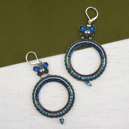 Letitia Large Beaded Hoops, Deep Frost Collection