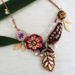 Enchanted Necklace, Embroidered Garden