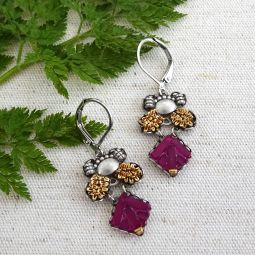 Lily Drop Earrings, Cherry Blossom On Sale