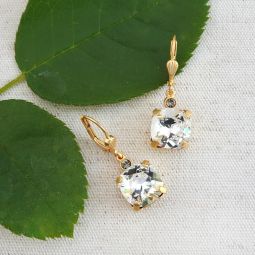 Clear Crystal Drop Earrings, 10MM