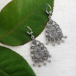 Small Filigree Chandeliers, Silver