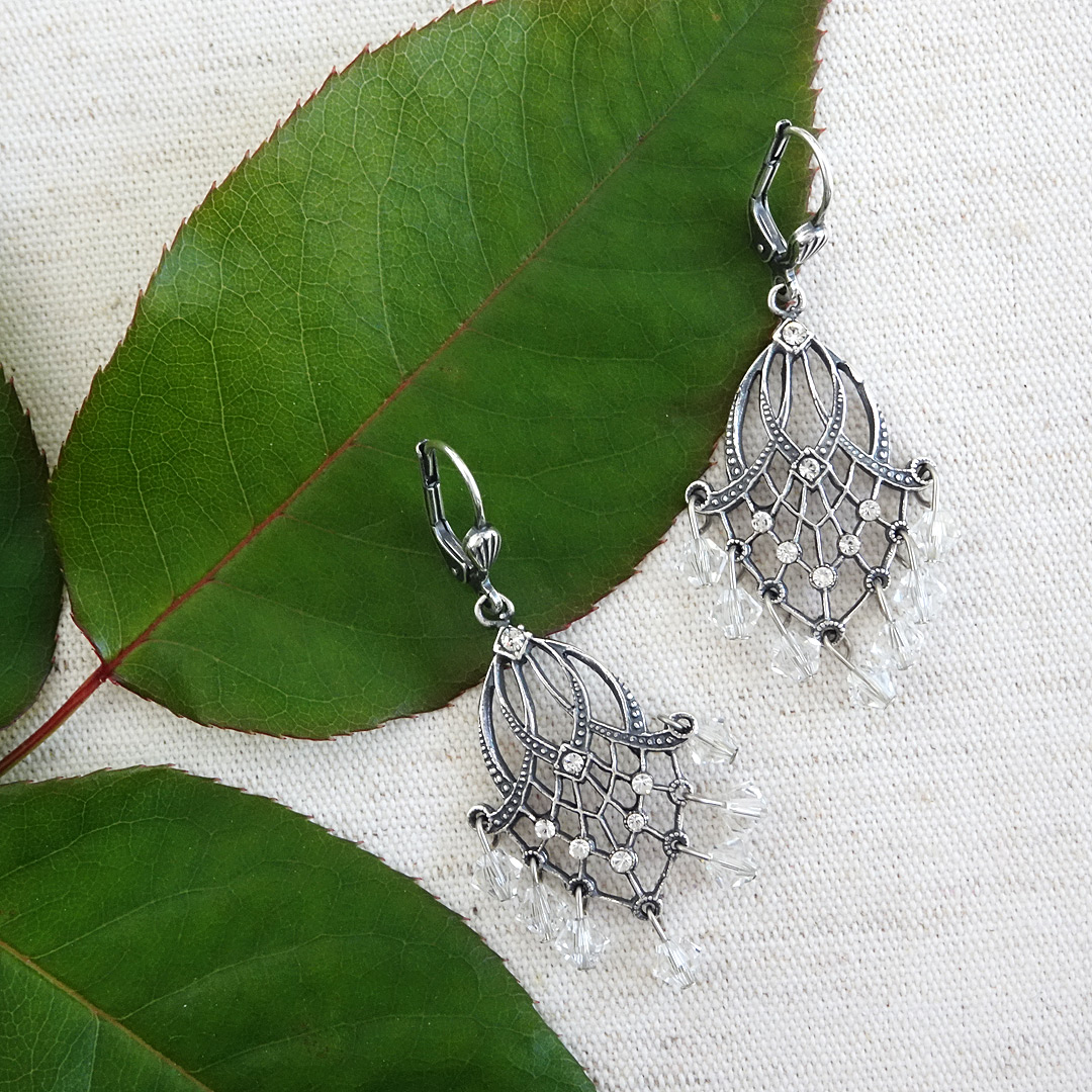 Small Feather - Rustic Handcrafted Dangle Earrings - Hammered Silver -  dirtypretty artwear