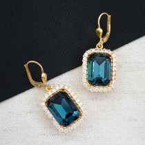 Fancy Rectangular Drop Earrings, Midnite