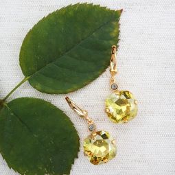 Citrus Crystal Drop Earrings, 12mm