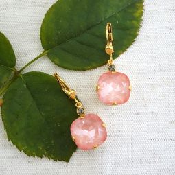 Flamingo Crystal Drop Earrings, 12mm