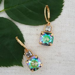 Crystal Square Duet Earrings, Paradise SALE!