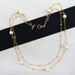 Double Strand Pearl Necklace