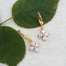 Petite Crystal Flower Earrings