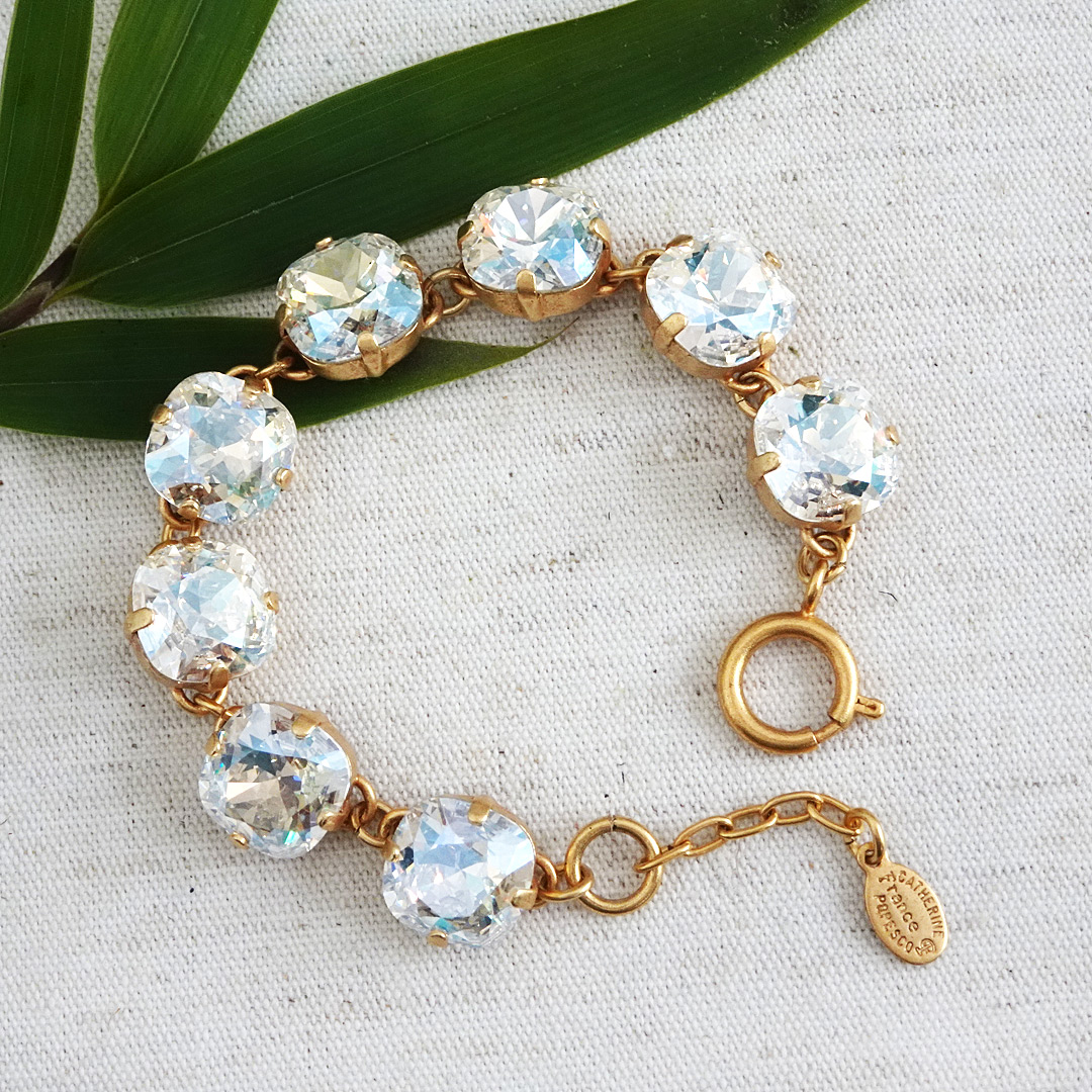 Brass 18k Rose Gold Crystal Bezel Flex Bracelet For Women – ZIVOM