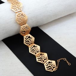 Gold Hexagonal Shaped Bracelet