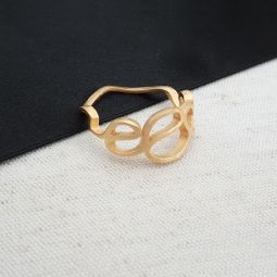 Modern Gold Ring, Wave Design