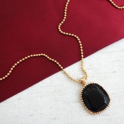 Black Onyx Pendant Necklace, Darwin Collection