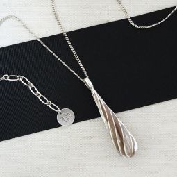 Elongated Silver Pendant, En Vrille Collection