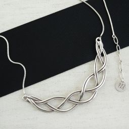 Modern Silver Necklace, Takezaiku Collection