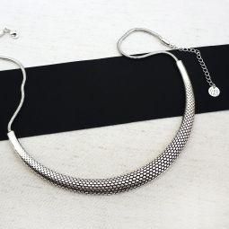 Silver Collar Necklace, Mamba Noir Collection