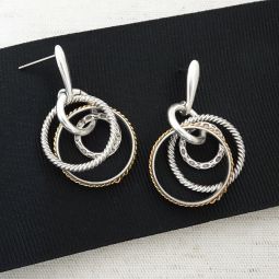 Catherine Popesco Large Silver Double Oval Hoop Earrings