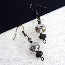 Old Meets New Glass Drop Earrings