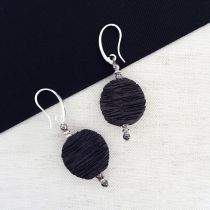 Handmade French Raku Beaded Drop Earrings