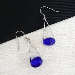 Small Cobalt Blue Drop Earrings