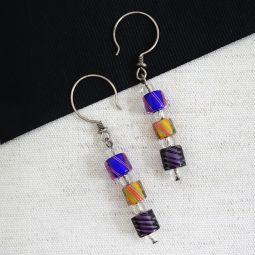 Trio of Colorful Beads Drop Earrings