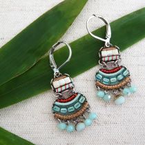 Noura Earrings, Mini Chandeliers, Mint Flavor On Sale