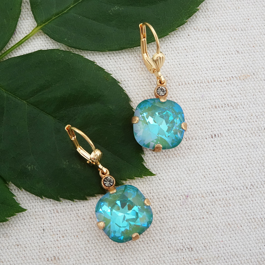 Crystal and Sage Earrings FINAL SALE main image 1