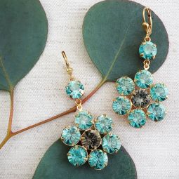 Crystal Flower Earrings, Fountain