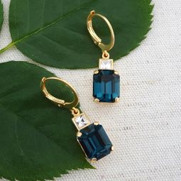 Rectangular Duet Earrings, Midnight