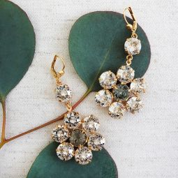 Crystal Flower Earrings, Shade