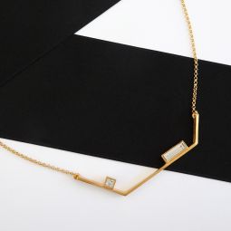 Modern Bar Necklace, Gold SALE