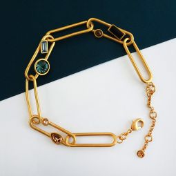 Modern Paperclip Link Bracelet, Gold