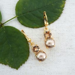 Crystal & Pearl Double Drop Earrings