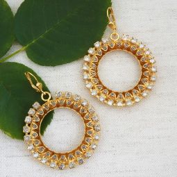 Large Fancy Crystal Hoop Earrings