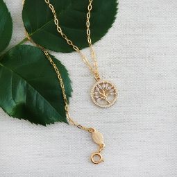 Lotus Tree Pendant Necklace