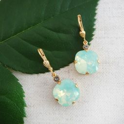 Sea Opal Crystal Drop Earrings