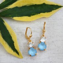 Small Round Duet Earrings, Sky
