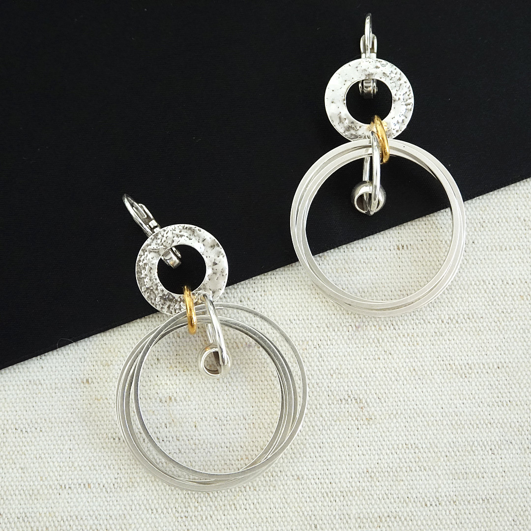 Ori Tao Bijoux Jewelry | Silver Multi-Hoop Earrings