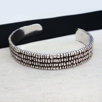 Silver Beaded Cuff