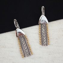 Silver & Gold Fringe Earrings, Imany