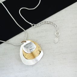 Silver & Brass Layered Pendant Necklace