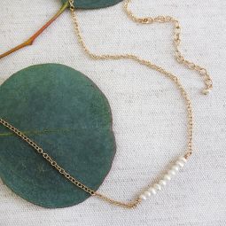 Row of Tiny Pearls Necklace