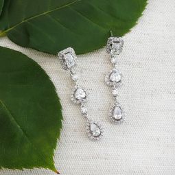 Delicate Triple Drop CZ Earrings