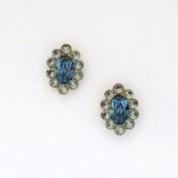 Petite Vintage Stud Earrings, Midnight Blue