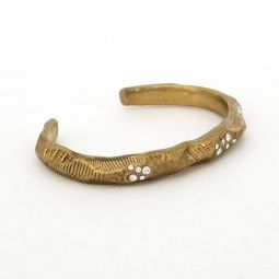 Stone Age Gold  Cuff with Crystals