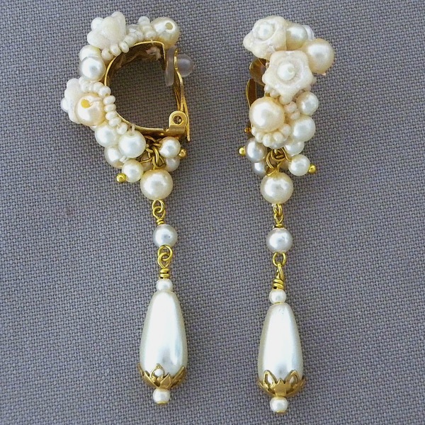 Clip on Freshwater Pearl Earrings, Clip on Pearl Bridal Earrings, Clip on Pearl Wedding Earrings, Clip on Wedding Earrings, Clip Ons~4259