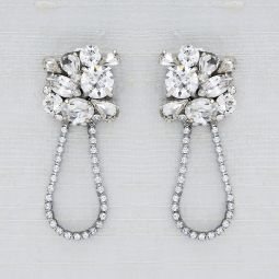 Crystal Cluster Earrings, Chain Drop SALE